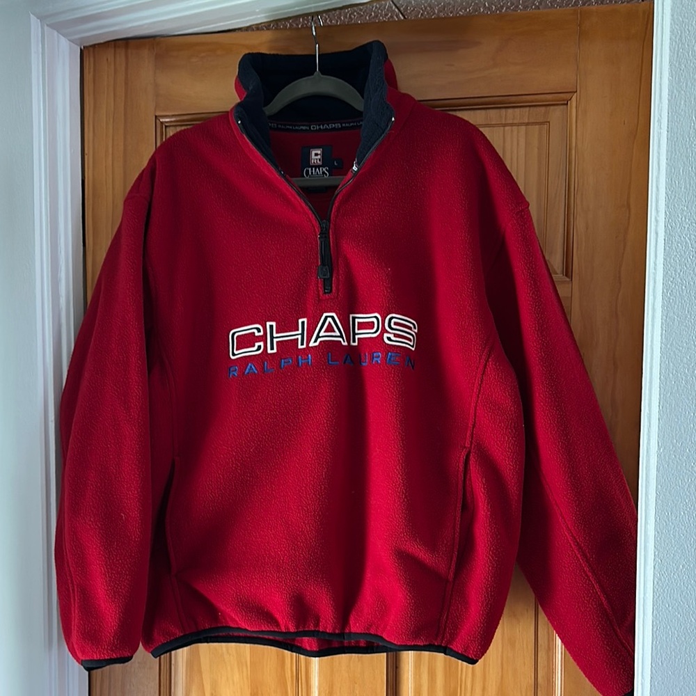 Chaps Ralph Lauren Red Fleece Pullover